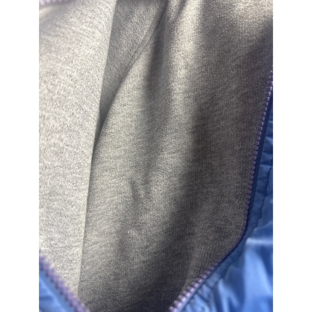 Unisex Weather Tamer Y2K Jacket Size Small Blue Fair Striped Hooded Jersey - Picture 4 of 8